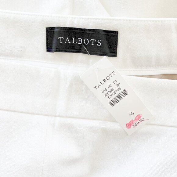Talbots Chatham Crop Scalloped White Pants Summer Spring Stretch NWT NEW 16 - Picture 6 of 6